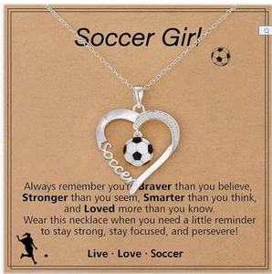Nuova Collana Creativa a Forma <span class=keywords><strong>di</strong></span> Palla Sportiva, Ciondolo Calcio, Pallavolo, Baseball, Basket, Cuore per Giovani - Product Image 6