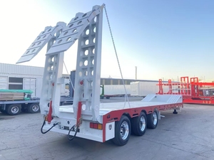 Carga pesada, 50 toneladas, 60 toneladas, dimensiones de remolque de cama baja para transporte de maquinaria/remolques de maquinaria de máquina de perforación de pozos de cama baja - Product Image 4