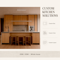 Solution de mobilier sur mesure pour toute la maison, style minimaliste moderne, armoires de cuisine intégrées de luxe pour projets résidentiels