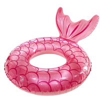 Bouée de bain gonflable en PVC légère et pliable avec logo personnalisé, motif sirène pour enfants, vente en gros d'usine pour fêtes à la plage