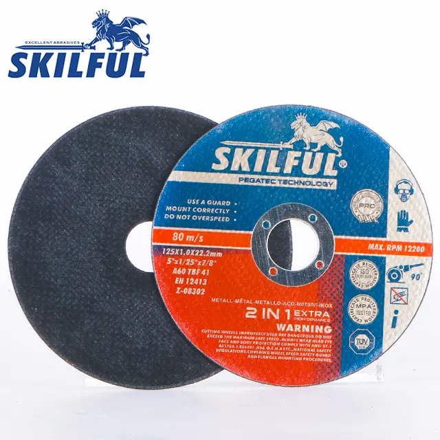 SKILFUL 5 Zoll 125x1x22,2mm Hochgeschwindigkeits-Schneid scheiben Schleif mittel Metalls chleif scheiben