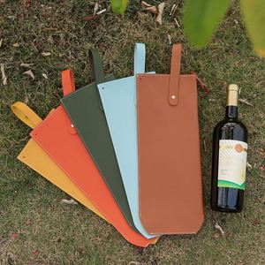 RTS Fashion PU Leather Wine Bottle Carrier Portable Tote Bag for Champagne Wine <b>Beer</b> Welcome Gifts Promotional Party Use - Product Image 3