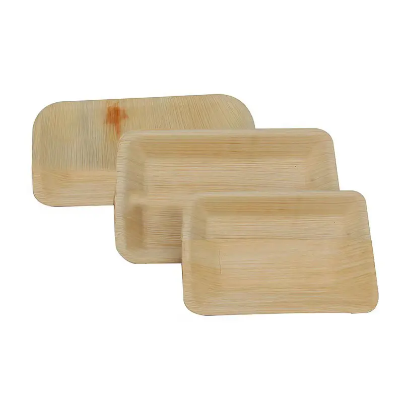 Palm leaf Disposable Plates -100% Biodegradable & Natural Bamboo Plates -Eco Friendly palm plates