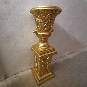 Pilier de mariage en fibre de verre, style européen classique, écologique, biodégradable, couleur or de luxe, ensemble de vases colonnes romaines, léger - Product Image 3