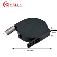 Enrouleur de câble rétractable Mella, fil ABS SJTW, IP54, 1M, prise AC pour câbles réseau de bureau US EU UK AU
