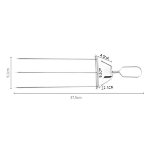 Venta al por mayor barbacoa Camping <span class=keywords><strong>Kebab</strong></span> tenedores planos Gadgets cocina Acero inoxidable 3 vías barbacoa parrilla pinchos - Product Image 3