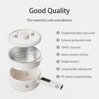 Mini-casserole électrique multifonctionnelle en céramique antiadhésive, portable, pour la cuisson et la friture – Vente en gros usine