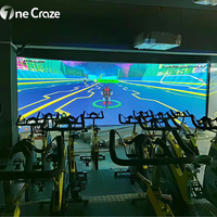 Nouveaux jeux sportifs interactifs, vélo d'intérieur dynamique AR avec projecteur vidéo, simulateur de cyclisme