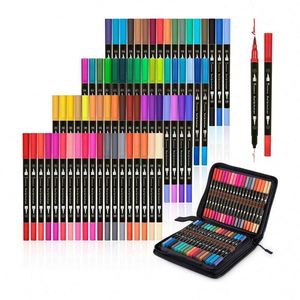 Juego de Rotuladores de Doble Punta Bv-Dwmh22 Personalizados para Pintura Artística y Acuarela, Punta Fina de 0.4 mm y Puntas de Pincel Suaves, Múltiples Colores - Product Image 1