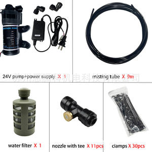 Bomba silenciosa de 24V, sistema de nebulización de 6M con filtro, boquillas y abrazaderas para refrigeración, humidificación e irrigación de jardines. - Product Image 2