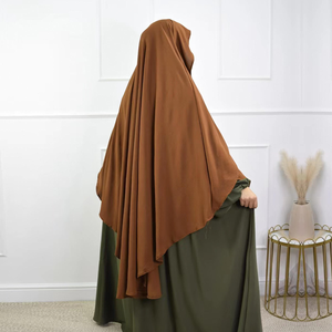 Vente <span class=keywords><strong>en</strong></span> gros de niqab hijab de haute qualité pour femmes musulmanes modestes, hijab à nouer sur la tête, hijab de prière long, jilbab hijab, crêpe jazz khimar - Product Image 5