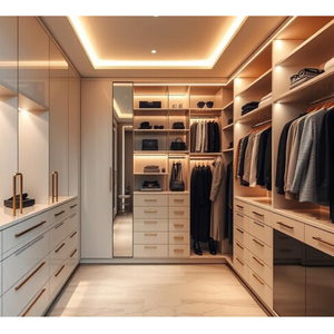 SYBELL Commode de chambre à coucher moderne sur mesure avec tiroirs en verre, armoire de dressing, système d'organisation de vêtements pour dressing - Product Image 1