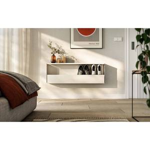 Scarpiera in alluminio Knut 100 cm, verniciata a polvere opaca, autoportante, per ingresso, camera da letto, stile moderno industriale - Product Image 3