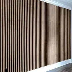 Échantillons Panneau acoustique en <span class=keywords><strong>bois</strong></span> à lattes MDF PET Panneau acoustique mural en <span class=keywords><strong>bois</strong></span> 3D Panneaux intérieurs en <span class=keywords><strong>bois</strong></span> pour murs - Product Image 6