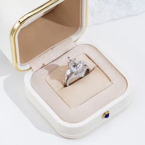 Messi Jewelry MSR-2077 14K Gold Pear Shape Lab Grown <b>Diamond</b> <b>Ring</b> - Product Image 4