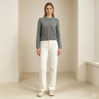 Cardigans en tricot rose personnalisés pour femmes Cindy – OEM & ODM – Hauts en tricot de haute qualité, pull-over en maille à manches longues, design exclusif