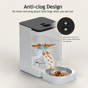 Mangeoire intelligente multifonctionnelle pour animaux de compagnie Distributeur automatique de nourriture pour chats et chiens, contrôle à distance par application WiFi, surveillance par caméra et contrôle des portions - Product Image 6