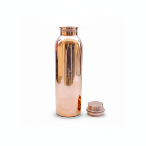 Bouteille d'eau en cuivre pur de haute qualité avec verre dans différents styles avec emballage haut de gamme Meilleur grossiste de qualité en provenance d'Inde - Product Image 1