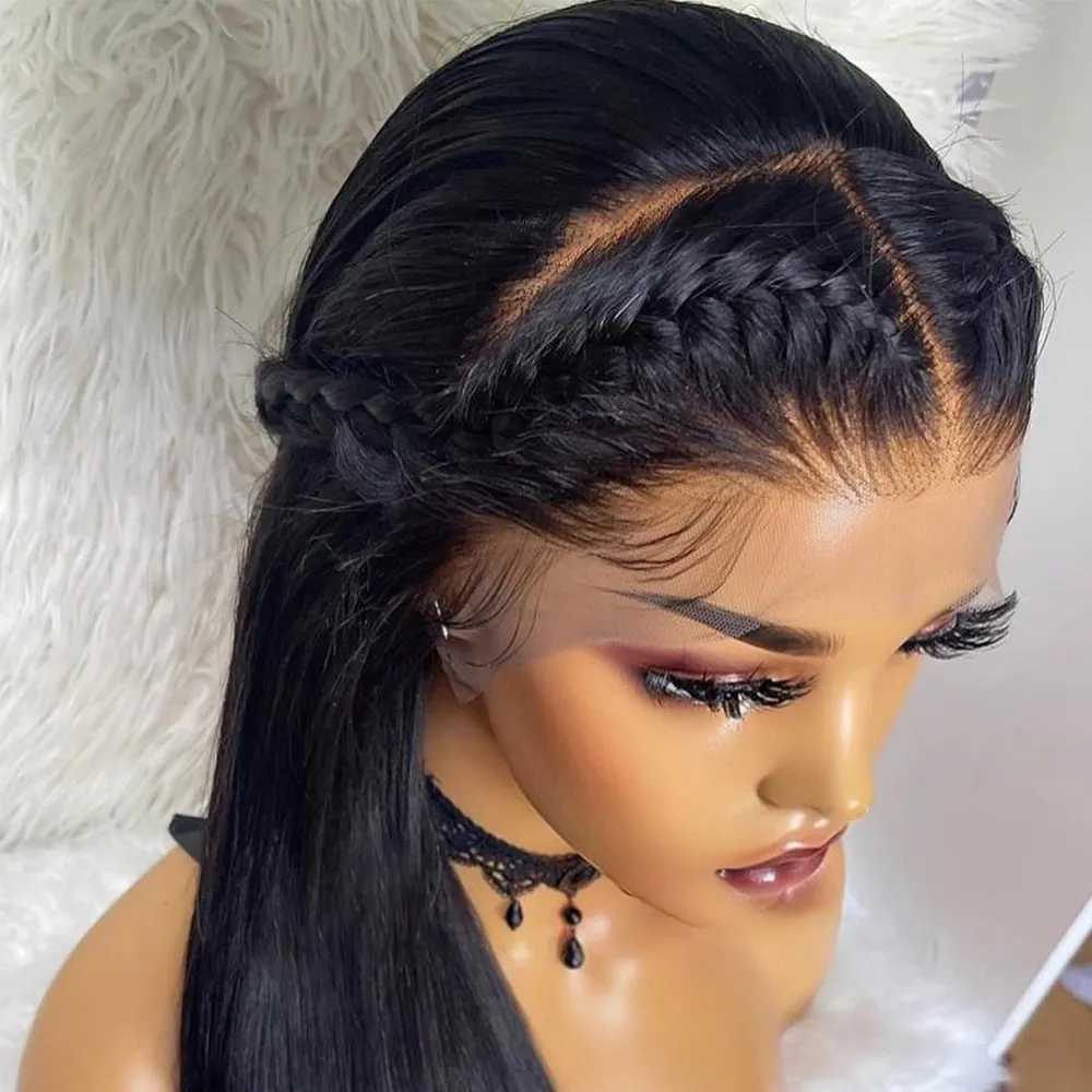 Bone Straight Human Hair Lace Front Wigs For Black Women Cheap Peruvian Hair HD Lace Frontal Wig Full Lace Human Hair Wig Vendor