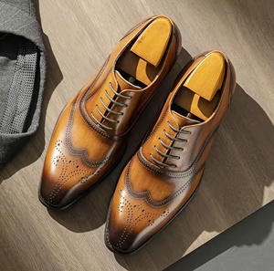 Zapatos de Vestir de Cuero Genuino para Hombre, con Punta Cerrada y Estilo Slip-On, Zapatos de Boda de Alta Calidad - Product Image 4
