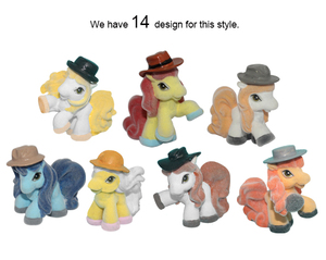 Lovely <strong>Mini</strong> Flocked Plastic <strong>Pony</strong> With Hat Doll Toy Cartoon Figures for Kids Gift - Product Image 6