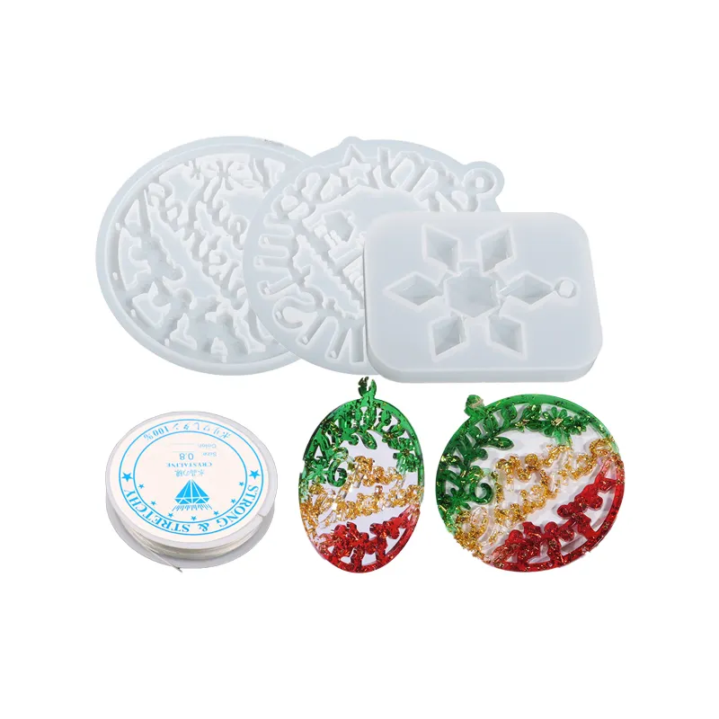 Diy herramientas para hornear hechas a mano TEMA DE Navidad pastel decoración 3D galleta copo de nieve molde de silicona