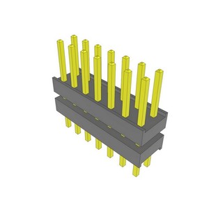 Accesorio de Marca ZW-07-15-<span class=keywords><strong>L</strong></span>-D-250-140 Conector ZW Espaciador de Cabezal Flexible de 14 Pines, 2.54mm, Bañado en Oro, ZW0715LD250140, de Montaje Pasante - Product Image 1