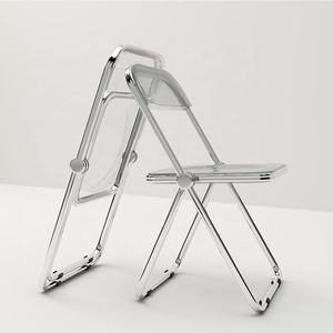 Chaises pliantes en plastique acrylique transparent, Portable, pour <span class=keywords><strong>salle</strong></span> à manger, fête, bon marché - Product Image 1