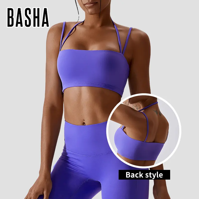 BASHAsports Yoga Hot Sexy Custom Logo Activewear Sports Bra Gym Women'S Tank Tops Nude Fitness Workout Sports Bra