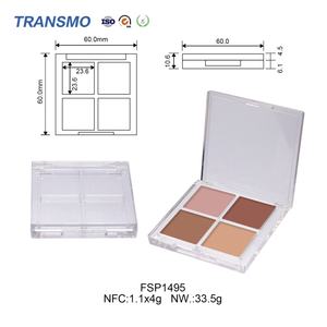 พาเลทอายแชโดว์แบบขายส่ง กล่องแป้งสำหรับบลัชออน รับผลิตโลโก้ตามสั่ง ผงอัดแข็งพลาสติก 1.1 กรัม*4  บรรจุภัณฑ์เครื่องสำอางเปล่า - Product Image 2