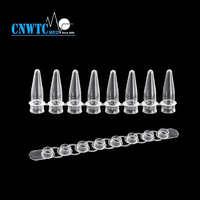 Tube PCR optique de laboratoire à 8 bandes 0,1 ml 0,2 ml avec capuchon optique QPCR