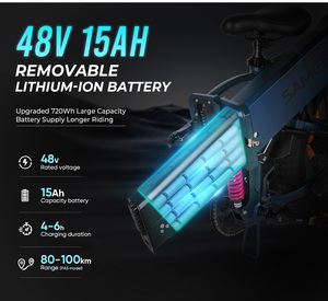 Pour SAMEBIKE 20 pouces pliant électrique montagne E-Bike 7 vitesses E-Road avec 48v 15ah batterie cadre en aluminium 20*4.0 pouces gros pneus - Product Image 6