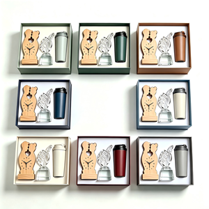 Custom Business Wooden <b>Clock</b> Crystal <b>Hand</b> Trophy Tumbler Gift Set Personalized for Rewarding Outstanding Employee - Product Image 4