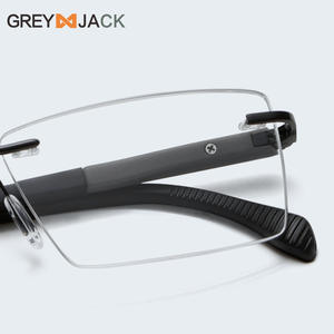 Greyjack กรอบแว่นตาผู้ชายแบบไร้ขอบ, แว่นตาโลหะน้ำหนักเบาสำหรับทำธุรกิจ ME2050ที่มองเห็นใกล้ - Product Image 1