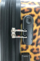 Bagages de voyage en matériau PC imprimé léopard valise ABS personnalisée avec roues 360 doubles 4 roues pivotantes et serrure TSA