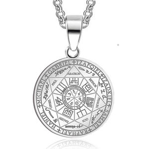 Collar con Runas, Sellos de los Siete Arcángeles, Amuleto de Acero Inoxidable, Collar con Colgante para Compromiso, Boda y Fiesta, Unisex - Product Image 2