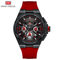 MINI FOCUS Jam Tangan Kuarsa Multifungsi untuk Pria Jam Tangan Olahraga Silikon Mewah Bermerek Teratas Jam Tangan Pria Jam Tangan Chronograph Modis