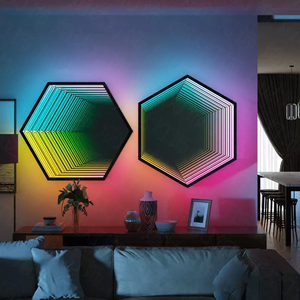 Thông minh không khí Bắc Âu Multilayer 3D LED RGB Hexagon Infinity gương ánh sáng - Product Image 1
