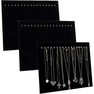 Expositor de collares Comelyjewel con 17 ganchos, soporte de joyería de terciopelo negro para boutique, tienda pop-up, exhibición de accesorios de moda. - Product Image 1