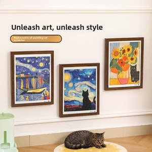 แผ่นข่วนเล็บแมว 3 มิติ ลายภาพวาดโมนาลิซ่า ทำจากวัสดุซิซอล ทนทานต่อการขีดข่วน ของเล่นแมว ของตกแต่งศิลปะ - Product Image 2