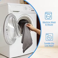 Serviette de nettoyage en microfibre premium réutilisable, super absorbante, sans peluches, pour le detailing automobile et le nettoyage domestique