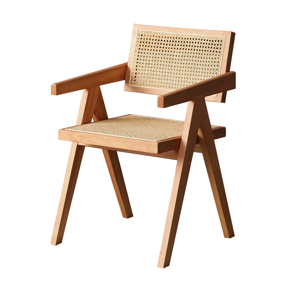 Chaise en bois massif en rotin pour restaurant à domicile meubles d'hôtel chaises de salle à manger en osier tissé