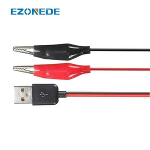 สายเคเบิลทองแดง1คู่50ซม. คลิปจระเข้พร้อมสายตัวเมีย + ขั้วต่อ USB ตัวผู้ทดสอบทองแดงที่หนีบจระเข้สำหรับการทดสอบ - Product Image 5