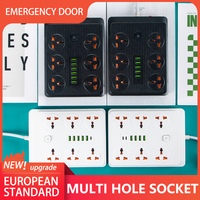En Oferta, Regleta de Enchufes Eléctrica Universal de 6 Tomas con 4 Puertos USB, Material de PC, Protección Contra Sobrecarga, Enchufe de Extensión de Cobre Puro