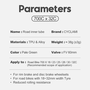 2 uds Cyclami TPU tubo para bicicleta 700C X 18 25 28 32 carretera MTB bicicleta tubos con válvula francesa 45 60 80mm accesorios de ciclismo - Product Image 5