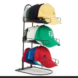 Estante de exhibición de alambre de Metal con logotipo superior, gorra de béisbol de <span class=keywords><strong>3</strong></span> niveles - Product Image 1