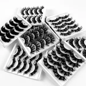 New 5 Pairs 3D Mink Lashes Natural Mink False Eyelashes Dramatic Volume Fake Eyelash Extension Faux Cils Wholesale Makeup Tool