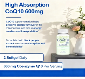 Suplemento de CoQ10 Ubiquinol de 600 mg en 60 Cápsulas Blandas al por Mayor, Enriquecido con Vitamina E y Omega 3 6 9, Antioxidante, Bueno para la Salud - Product Image 3