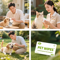 Vente en gros de lingettes humides biodégradables pour le nettoyage des yeux et des oreilles des animaux de compagnie, 100% fibres de bambou organiques, lingettes douces pour le toilettage des animaux, lingettes humides pour les dents des chiens et des chats