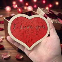 Nouveauté - Puzzle pour adultes - 24 pièces - Design « Je t'aime » - Bois - Difficulté niveau 10 - Cadeau souvenir stimulant pour l'esprit